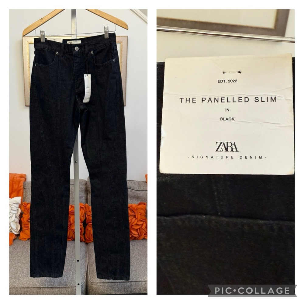 ❣️🆕Zara The Panelled Slim High Waist Black Jeans❣️